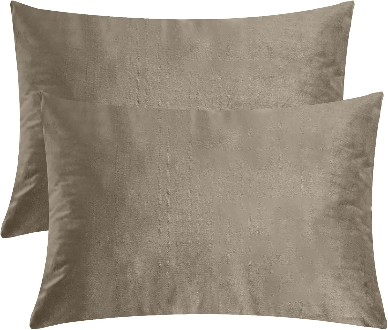 StangH Soft Velvet Pillowcase Bed Pillow Cover for Hair and Skin, Queen Size (Camel Beige, 20 x 30 inches) Set of 2, Luxury Warm Pillow Cov…