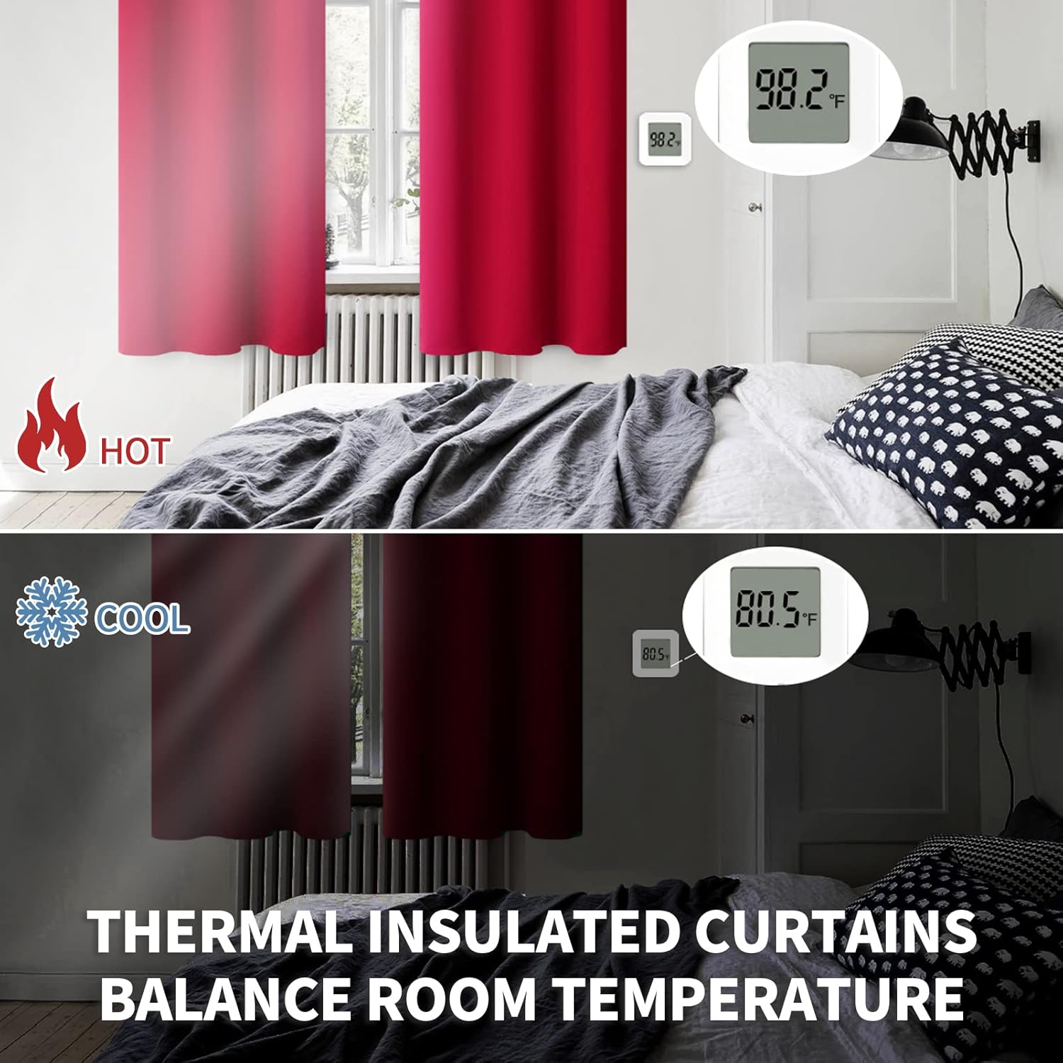 BGment Room Darkening Curtains 54 Inches Long - Grommet Thermal Insulated Drapes Window Treatment Curtains for Bedroom, 2 Panels, 52 x 54 I…