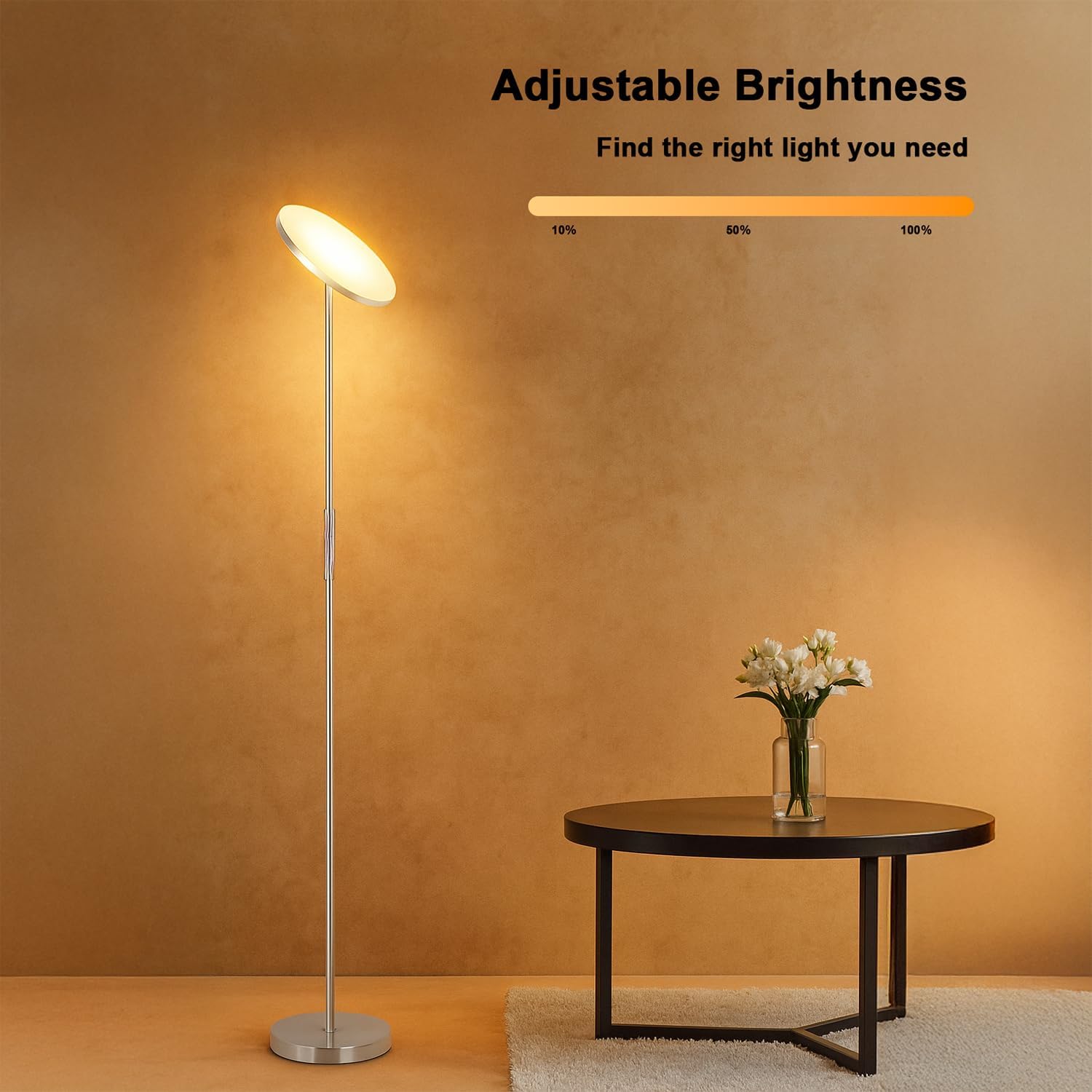Floor Lamp,30W/2400LM Sky LED Modern Torchiere 3 Color Temperatures Super Bright Floor Lamps-Tall Standing Pole Light with Remote & Touch…