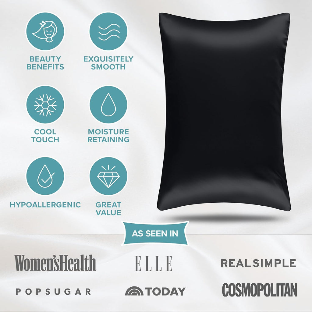 BareHome Bare Home 100% Mulberry Silk Pillowcase for Hair and Skin - Ultra 6A Grade 19 Momme Silk Pillow Case - Envelope Enclosure - Breath…