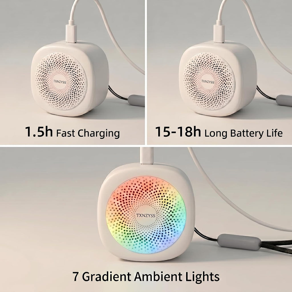 TXNZYSS White Noise Machine Mini for Travel, Small Sound Machine for Adults, Baby, Pet 10 Soothing Sounds,4 Timers, Battery Sleep Mach…