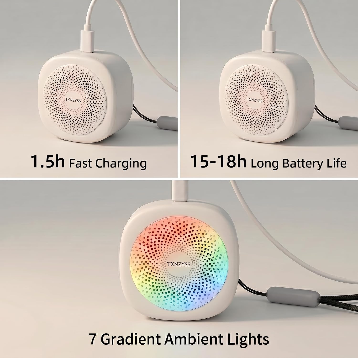 TXNZYSS White Noise Machine Mini for Travel, Small Sound Machine for Adults, Baby, Pet 10 Soothing Sounds,4 Timers, Battery Sleep Mach…
