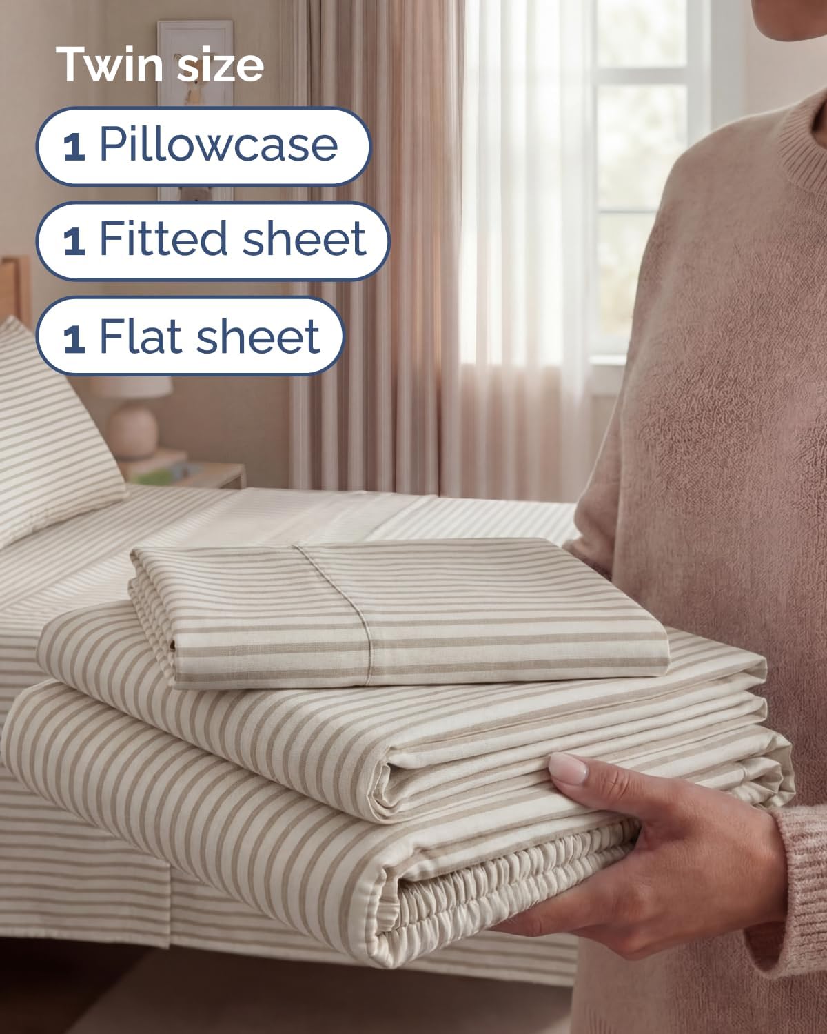 Twin Size 3 Piece Sheet Set - Comfy Breathable & Cooling Sheets - Hotel Luxury Bed Sheets for Women & Men - Deep Pockets, Easy-Fit, Soft…