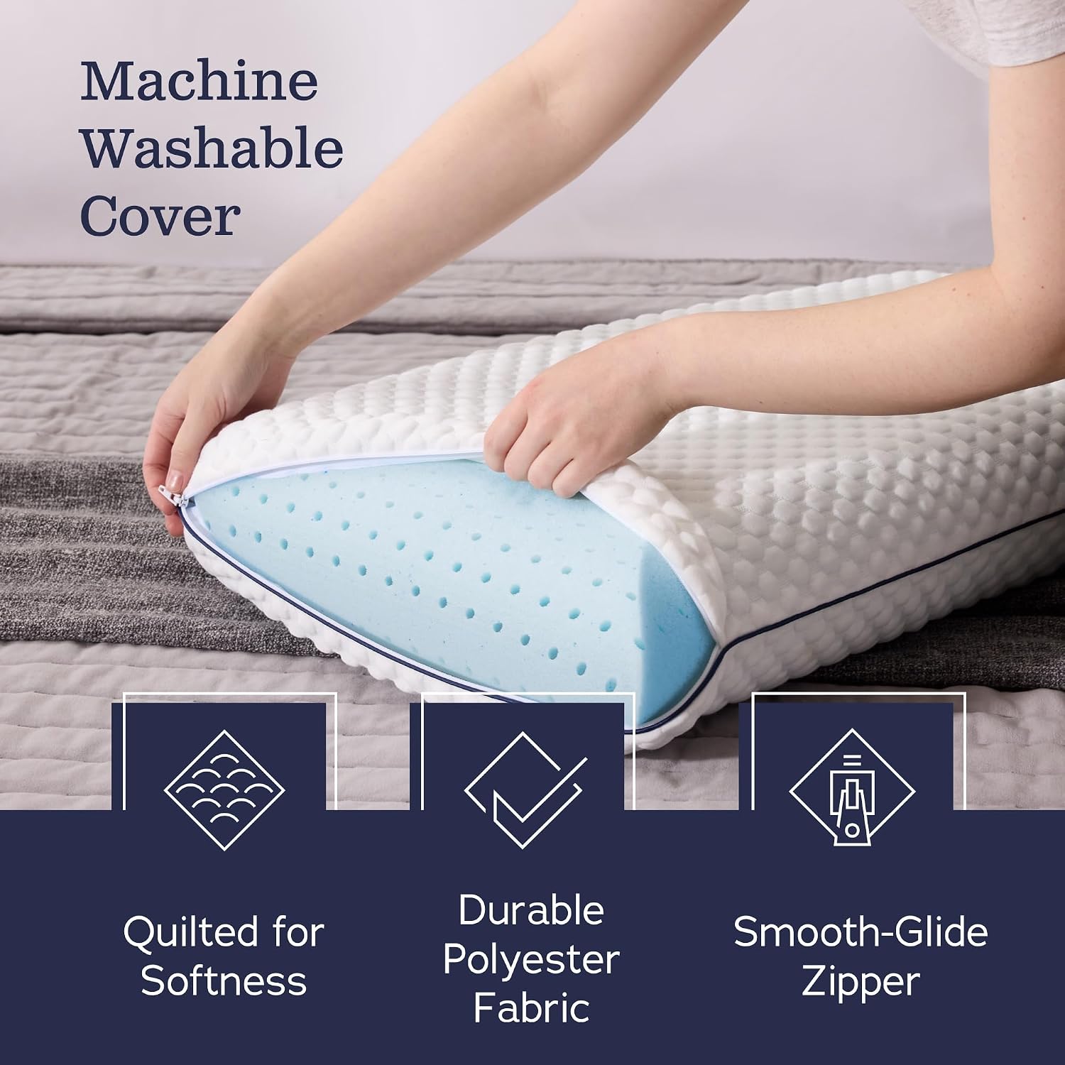 WEEKENDER Gel Memory Foam Pillow - Standard Size - 6-Pack - Medium Firm Feel - Neck and Shoulder Support - Side & Back Sleepers - Home…