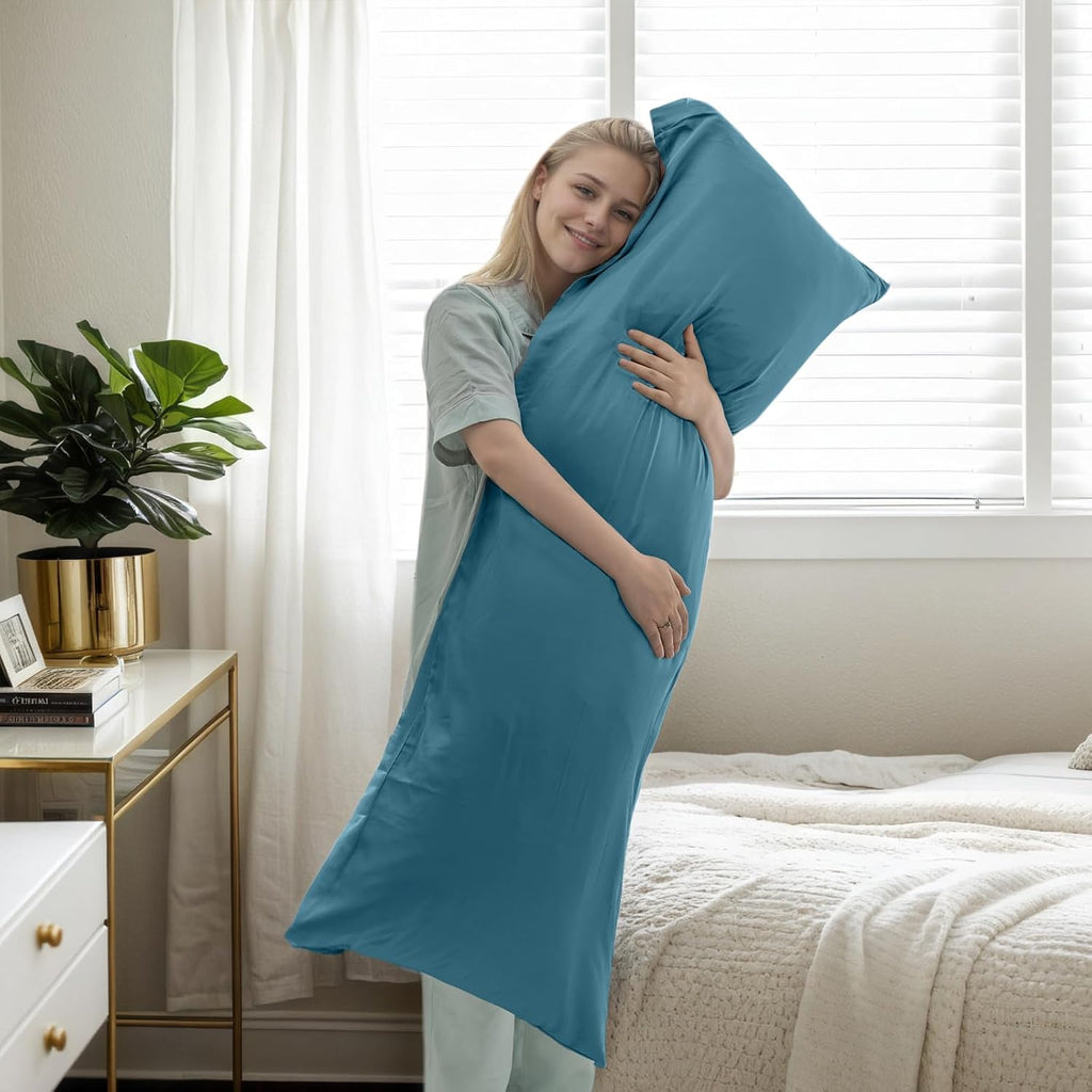 Body Cooling Pillow Cases Cover, Bamboo Rayon Body Pillowcases with Zipper Closure, Cool and Breathable Pillow Case for Hot Sleepers and…