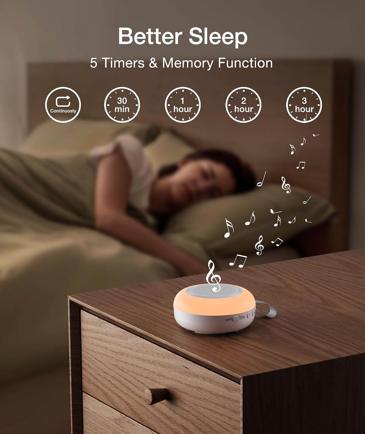 Portable Sound Machine for Baby, LEICEX White Noise Machine,33 Soothing Sound 10 Colors Night Light Sleep Machine for Baby Kids, Timer and…