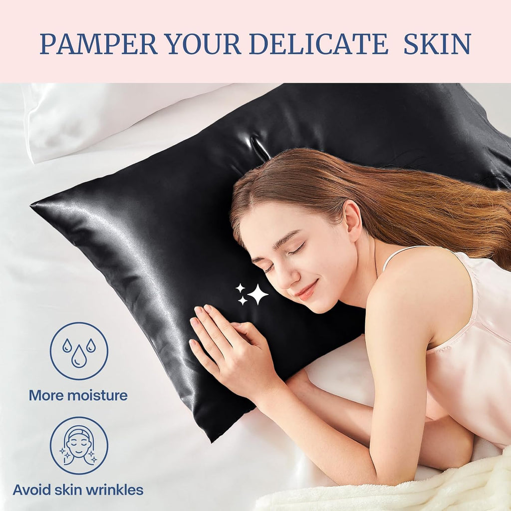 Bedelite Satin Pillowcase for Hair and Skin, Super Soft Similar to Silk Pillow Cases 4 Pack with Envelope Closure, Cooling Pillowcases for…