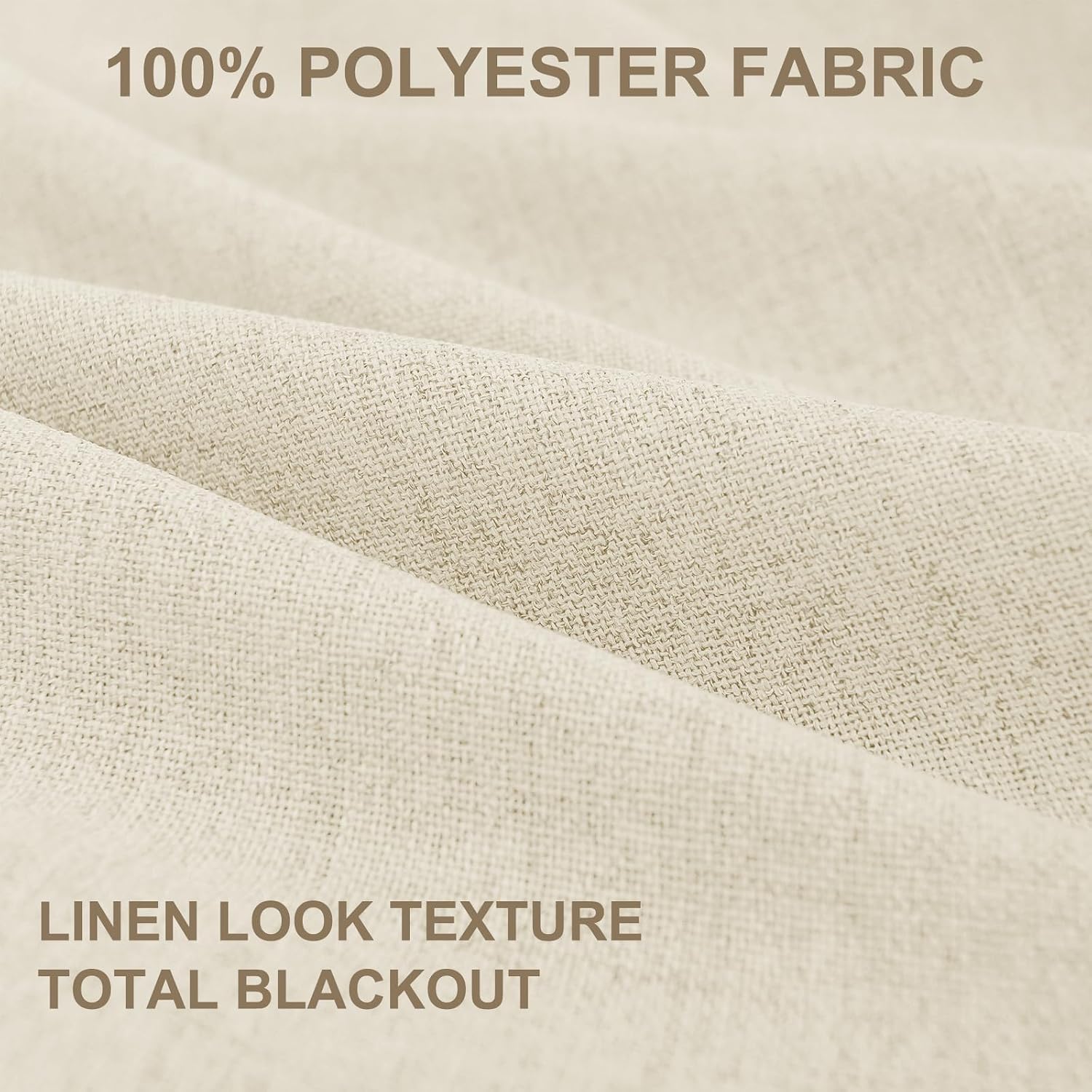 100BlackoutShield 100% Blackout Shield Linen Blackout Curtains for Bedroom 84 Inches Long, Back Tab/Rod Pocket Living Room Drapes, Thermal…