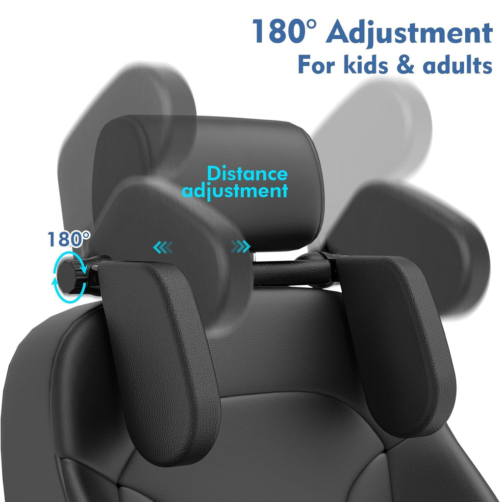 JZCreater Car Headrest Pillow, 180°Adjustable Head Neck Support Pillow, U- Shaped, Travel Sleeping Car Headrests, Only for Car Seat…