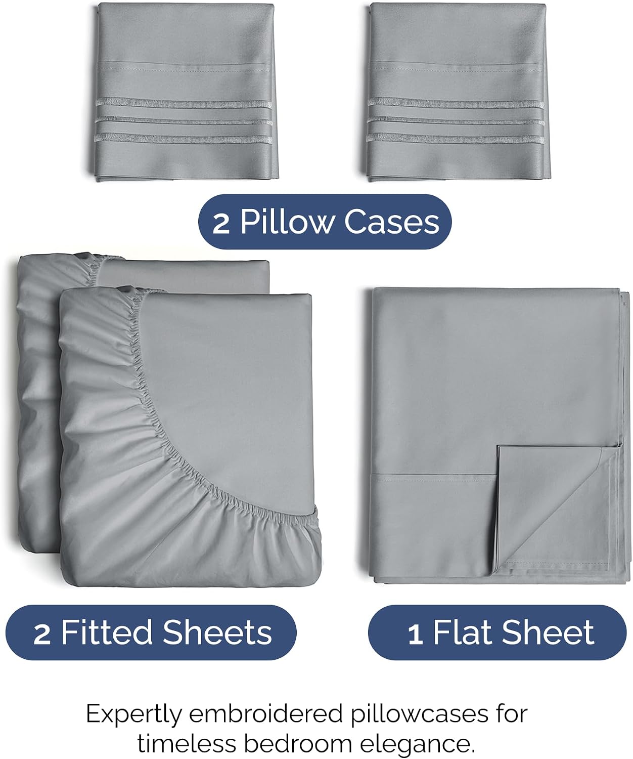 Split King Size 5 Piece Sheet Set - Comfy Breathable & Cooling Sheets - Hotel Luxury Bed Sheets for Women & Men - Deep Pockets, Easy-Fit…
