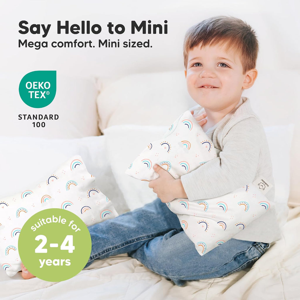 Mini Toddler Pillow with Pillowcase - 9x13 My Little Dreamy Travel Kids Pillow for Sleeping, Toddler Bed, Small, Tiny, Organic Cotton…