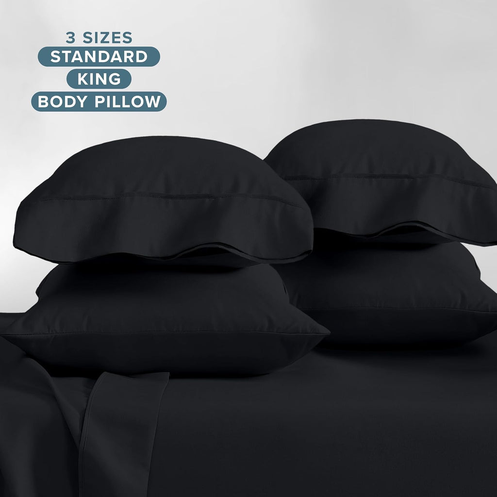 BareHome Bare Home 4 Pillowcases - 1800 Ultra-Soft Collection - Bulk Pack - Double Brushed - Hypoallergenic - Wrinkle Resistant - easy…