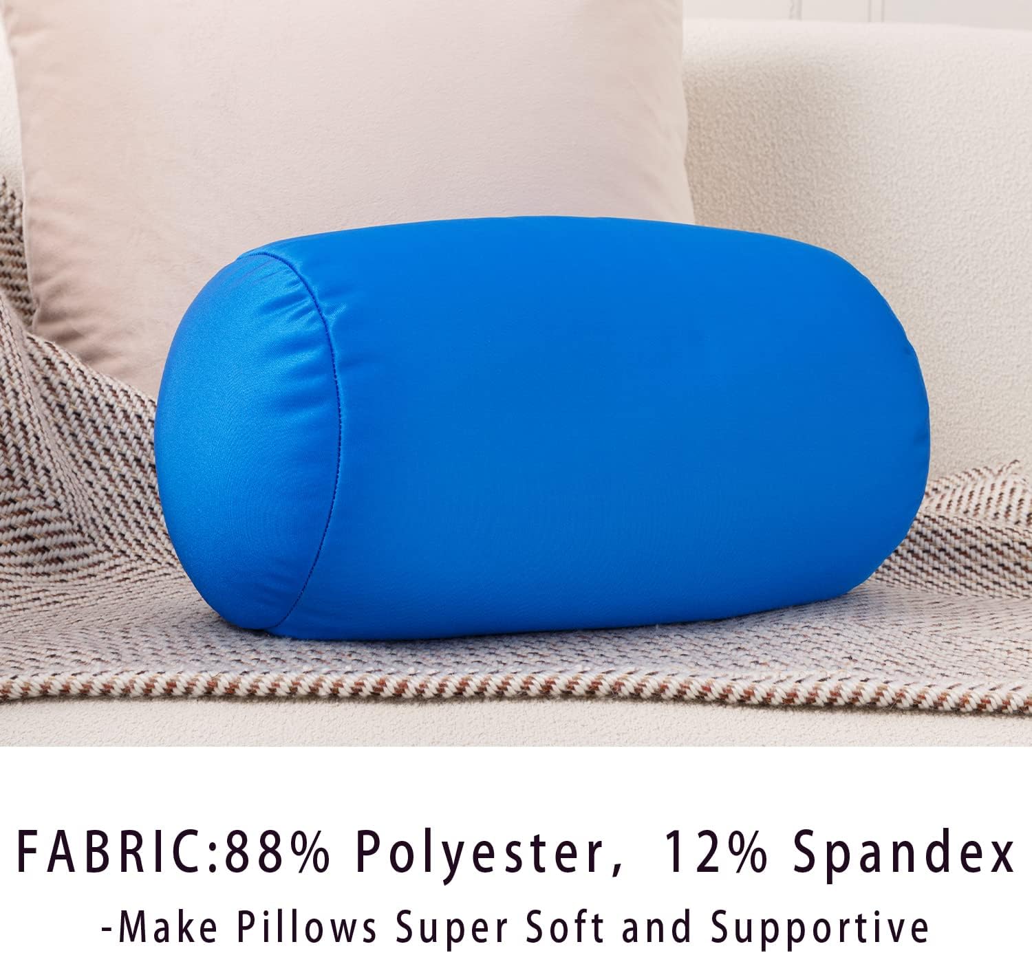 Squishy Microbead Neck Pillow, 7Inch x 12Inch Soft Travel Body Bed Pillow Bean Pillow for Kids Adult Chair Sleeping Car Seat, Fun…
