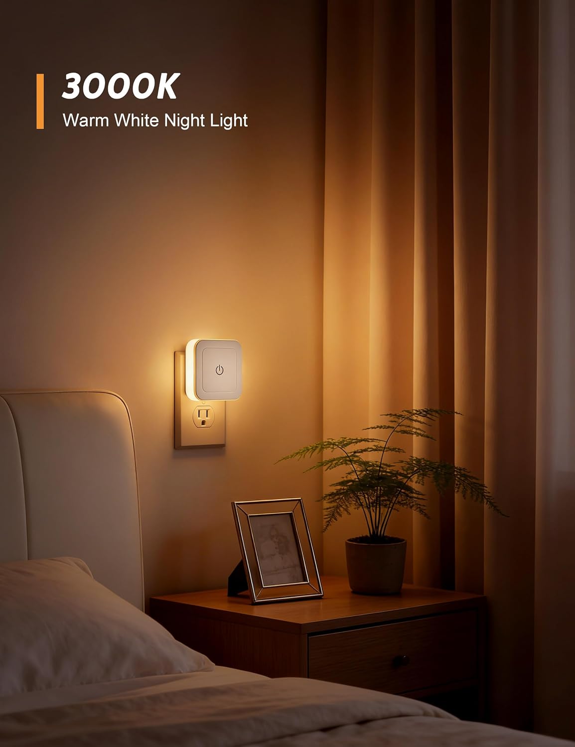 Sujeet Modern Night Light, 1-50LM Stepless Dimming LED Night Light with 3CCT (3000K/4500K/6500K), Night Lights Plug into Wall Night Light f…