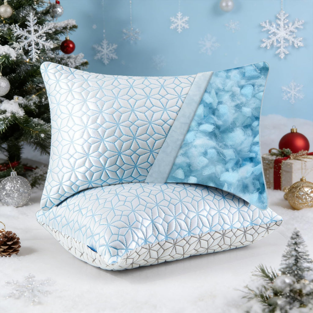 Wolki King Size Pillows Set of 2 Shredded Memory Foam Pillows 2 Pack, Adjustable Cooling Pillow for Side Sleepers, Back, Stomach, Hot Sleep…
