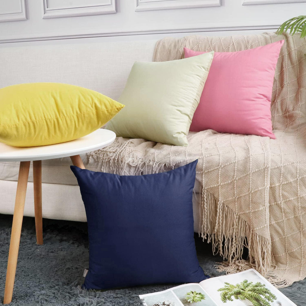 Thmyo 4-Pack 100% Cotton Comfortable Solid Decorative Throw Pillow Case Square Cushion Cover Pillowcase Sublimation Blank Pillow Covers Hal…