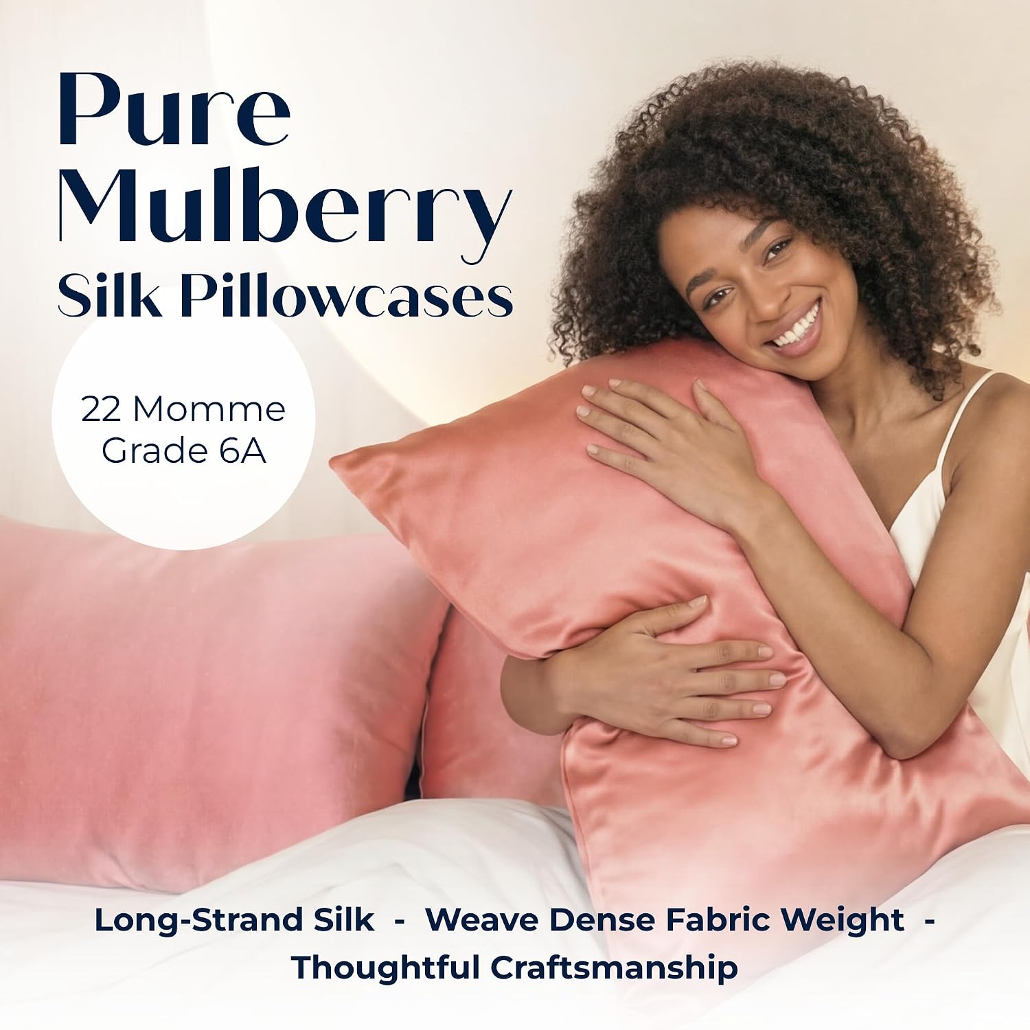 Mulberry Silk Pillowcase – Pure Silk Pillow Cover for Healthier Hair & Smoother Skin – Soft, Breathable and Temperature-Regulating…