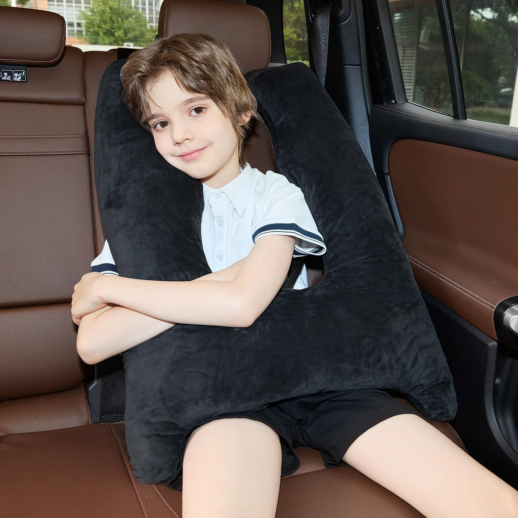 Car Pillow for Kids Travel Pillow with Adjustable Strap, Kids Floor Pillows Cushions for Adults and Children to Support Head and Body…