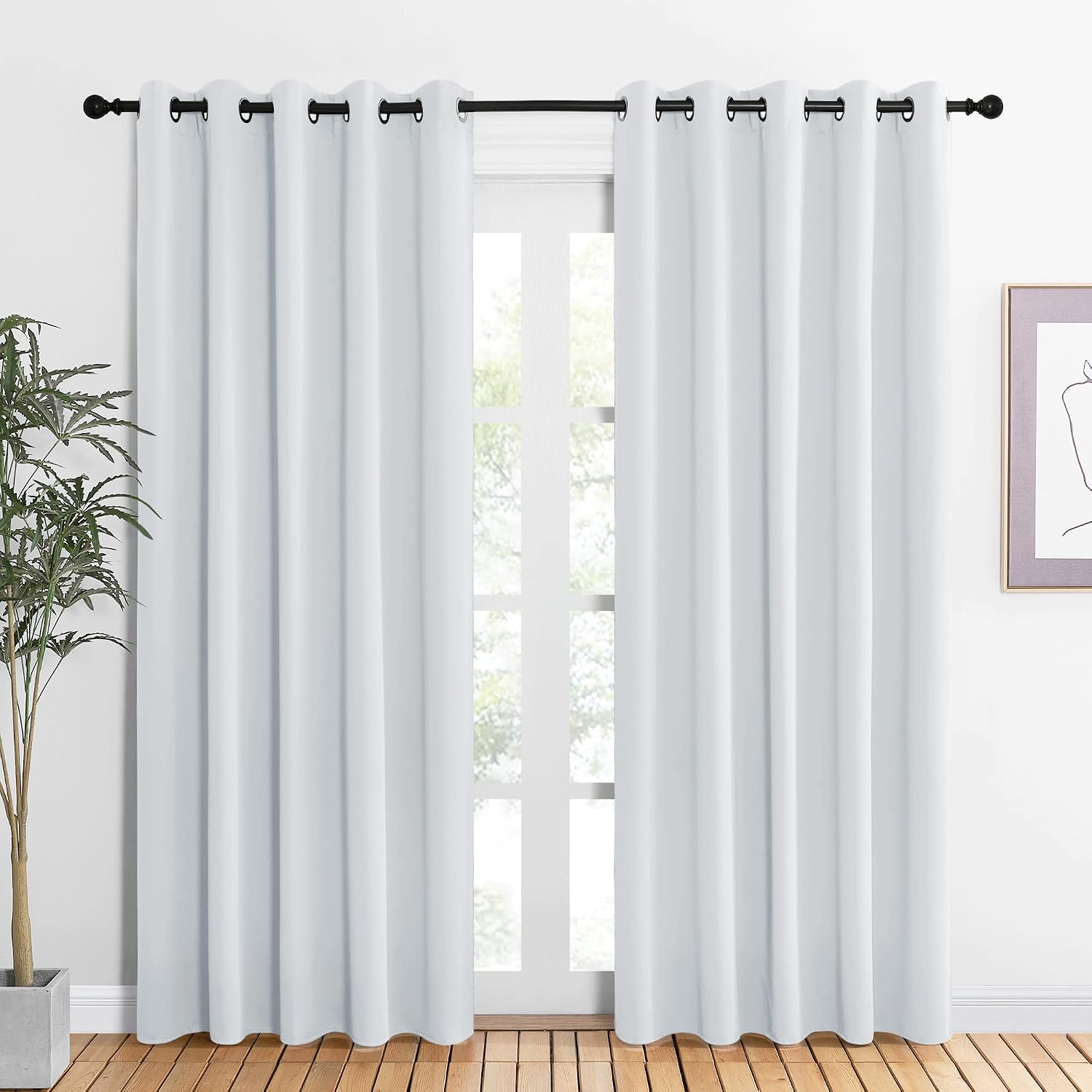 Nicetown Room Darkening Curtain Panels for Bedroom -easy maintenance Solid Thermal Insulated Grommet Room Darkening Draperies/Drapes…