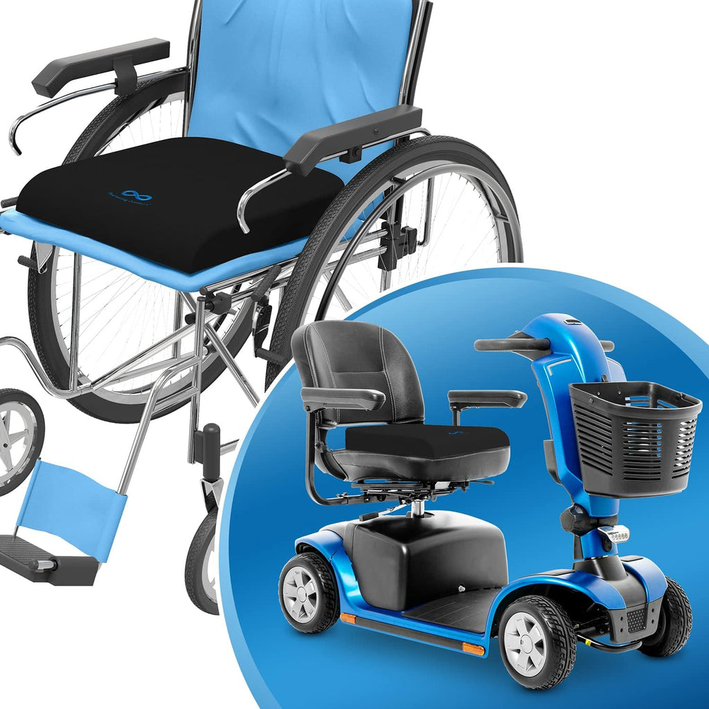 EverlastingComfort Everlasting Comfort Ventilated Wheelchair Cushions for Pressure Relief - Gel Memory Foam Wheel Chair Seat Cushion Pad fo…