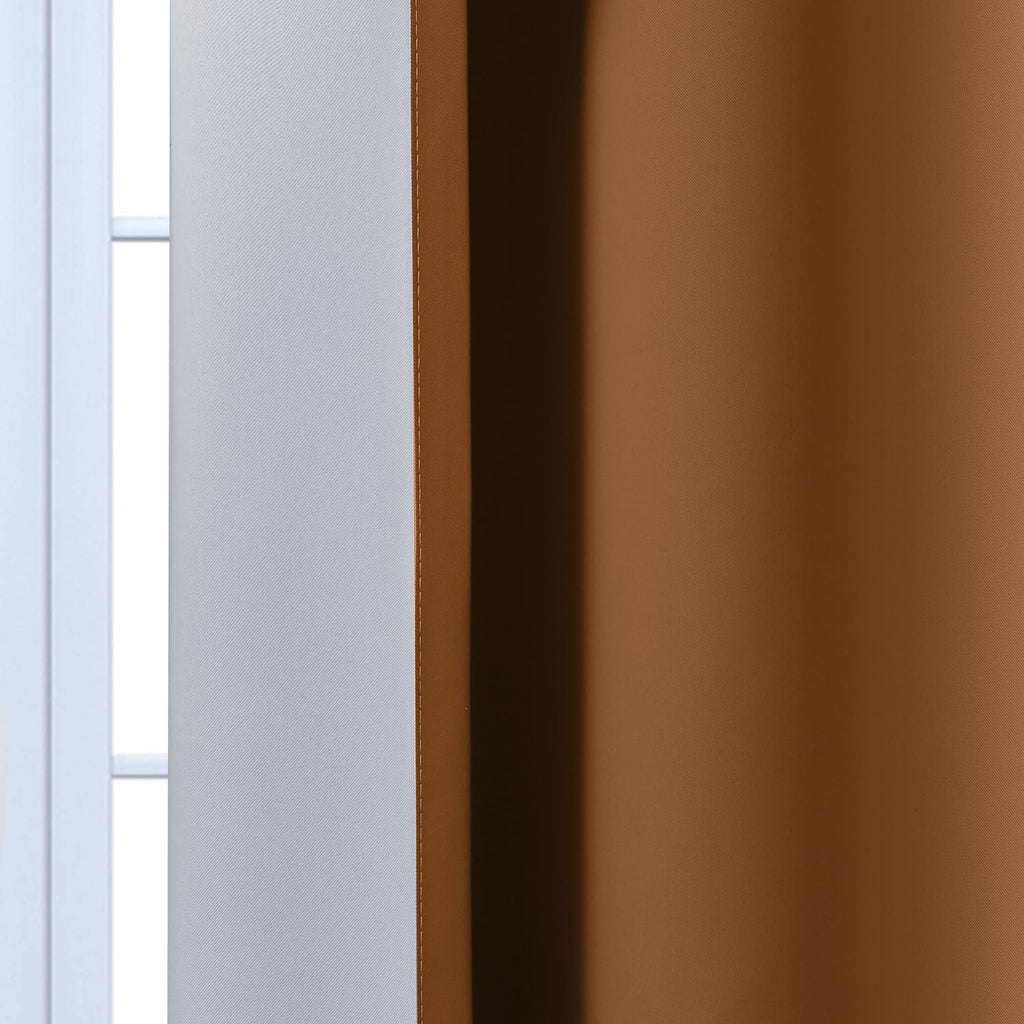 Yakamok Greyish White and Burnt Orange Ombre Curtains, Light Blocking Curtains, Room Darkening Grommet Window Drapes for Bedroom(Burnt Orange…