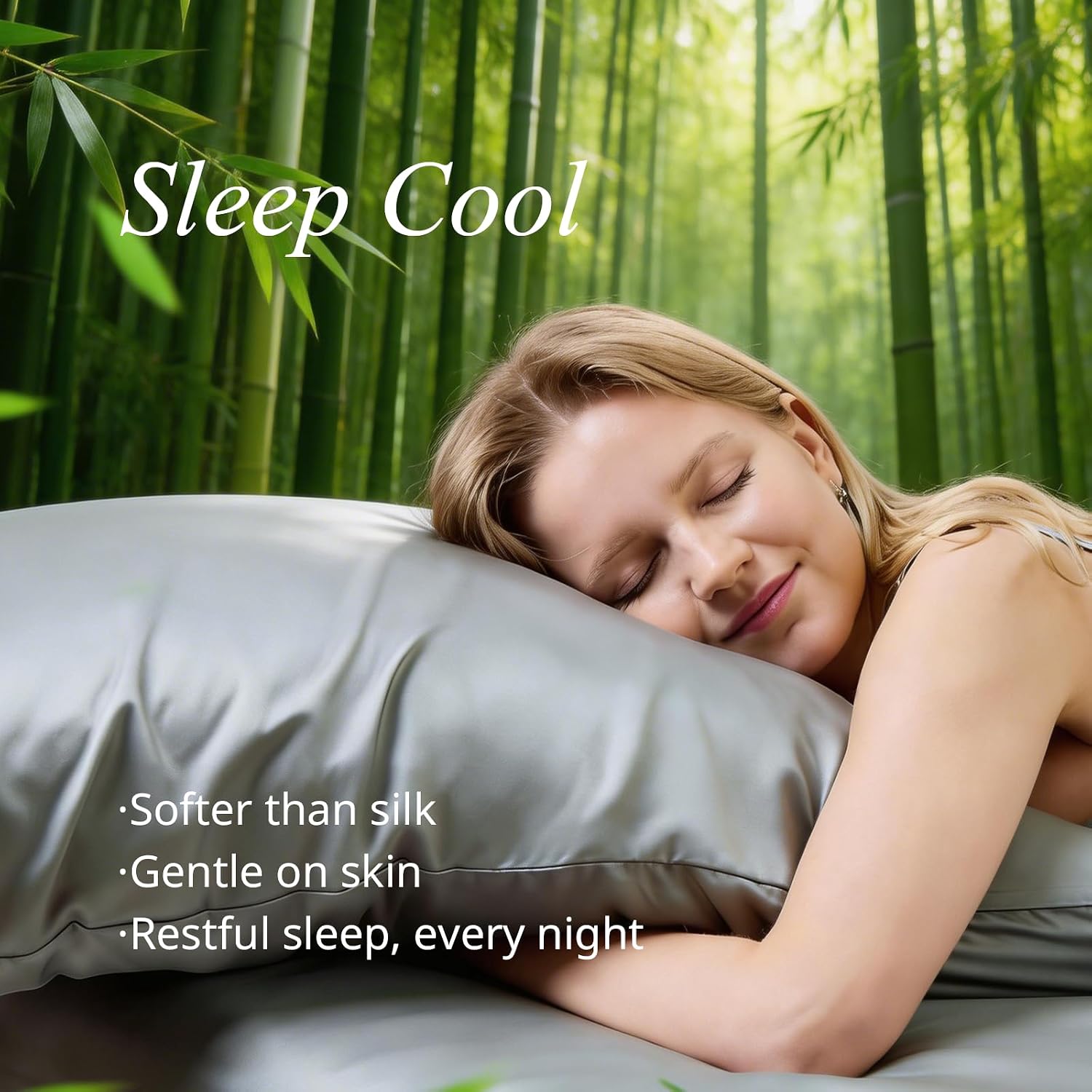 Krimano Queen Pillow Cases, Derived from Bamboo Viscose, Cooling Pillowcases, Breathable & Wicking Pillow Covers for Hot Sleepers, Envelope…