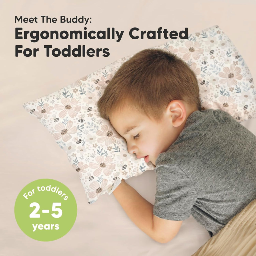 Toddler Pillow with Pillowcase - 10x18 My Little Dreamy Kids Travel Bed Pillows for Sleeping, Organic Cotton Small Pillowcase, Soft &…