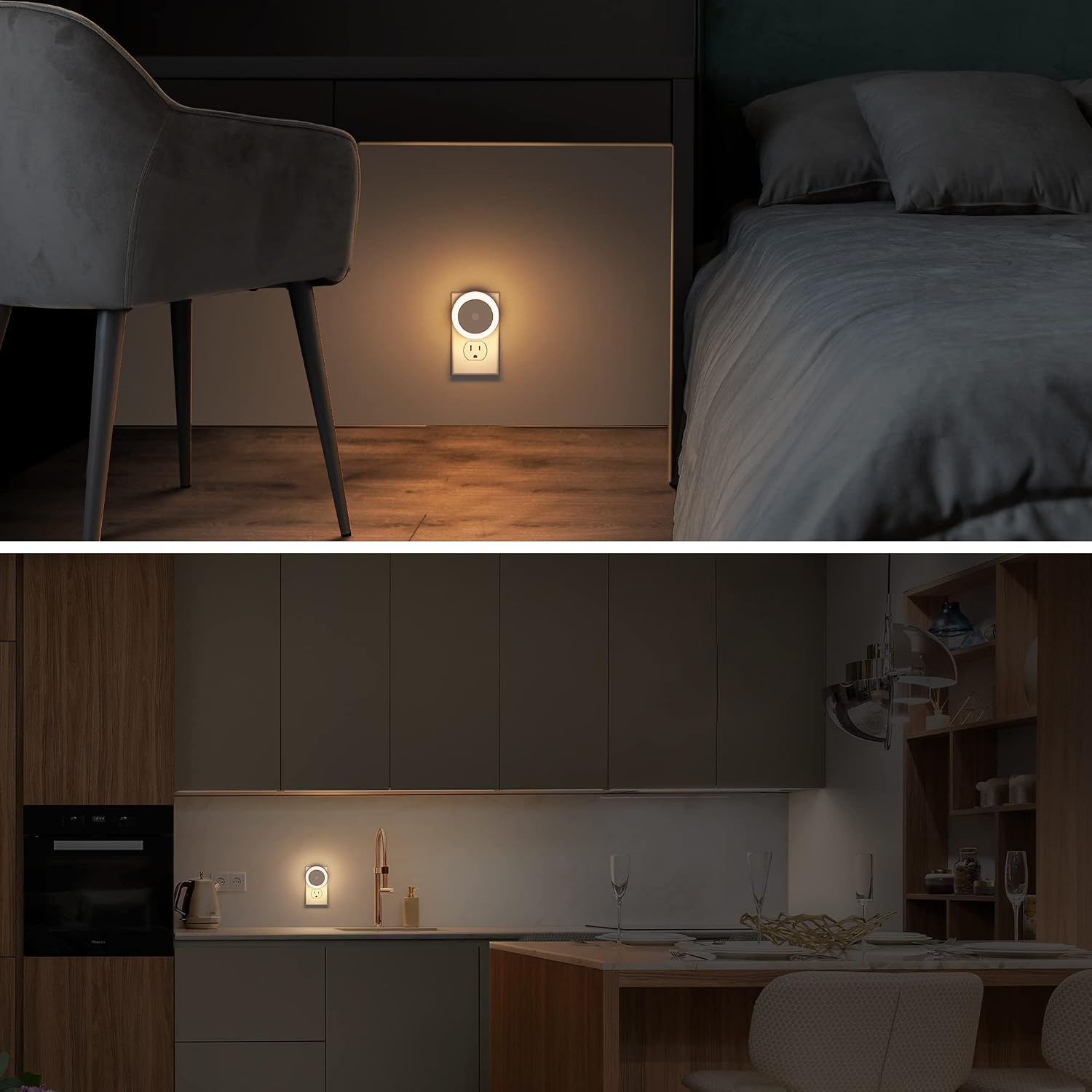 Briignite LED Baby Night Lights Plug into Wall [4Pack], Nightlight with Light Sensors for Kids Room, Bathroom Stair Lights, Hallway…