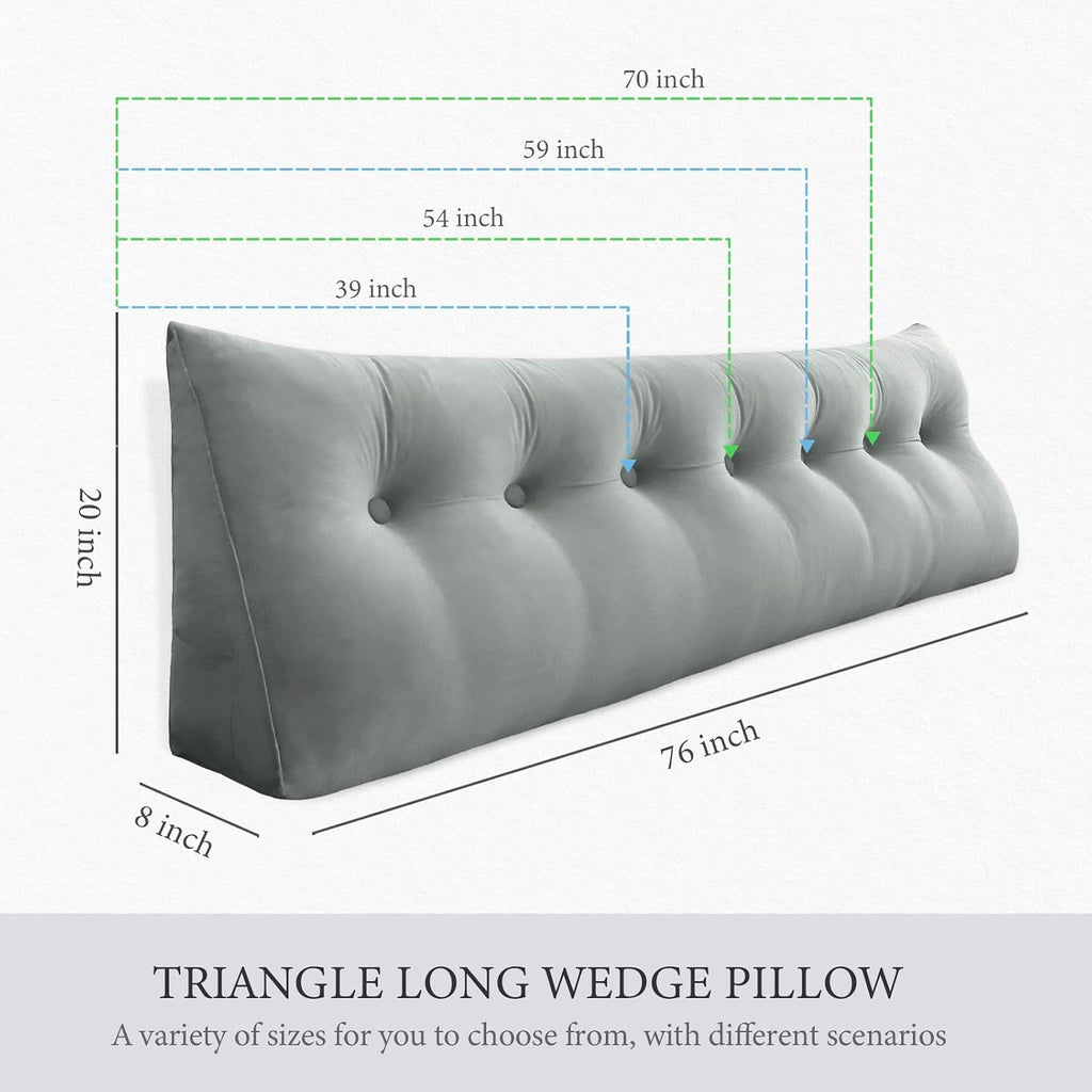 Headboard Pillow Full - 3 in 1 Large Bed Wedge Headboard Reading Pillow for Sitting in Bed, Daybed Pillow or Positioning Support Backrest…