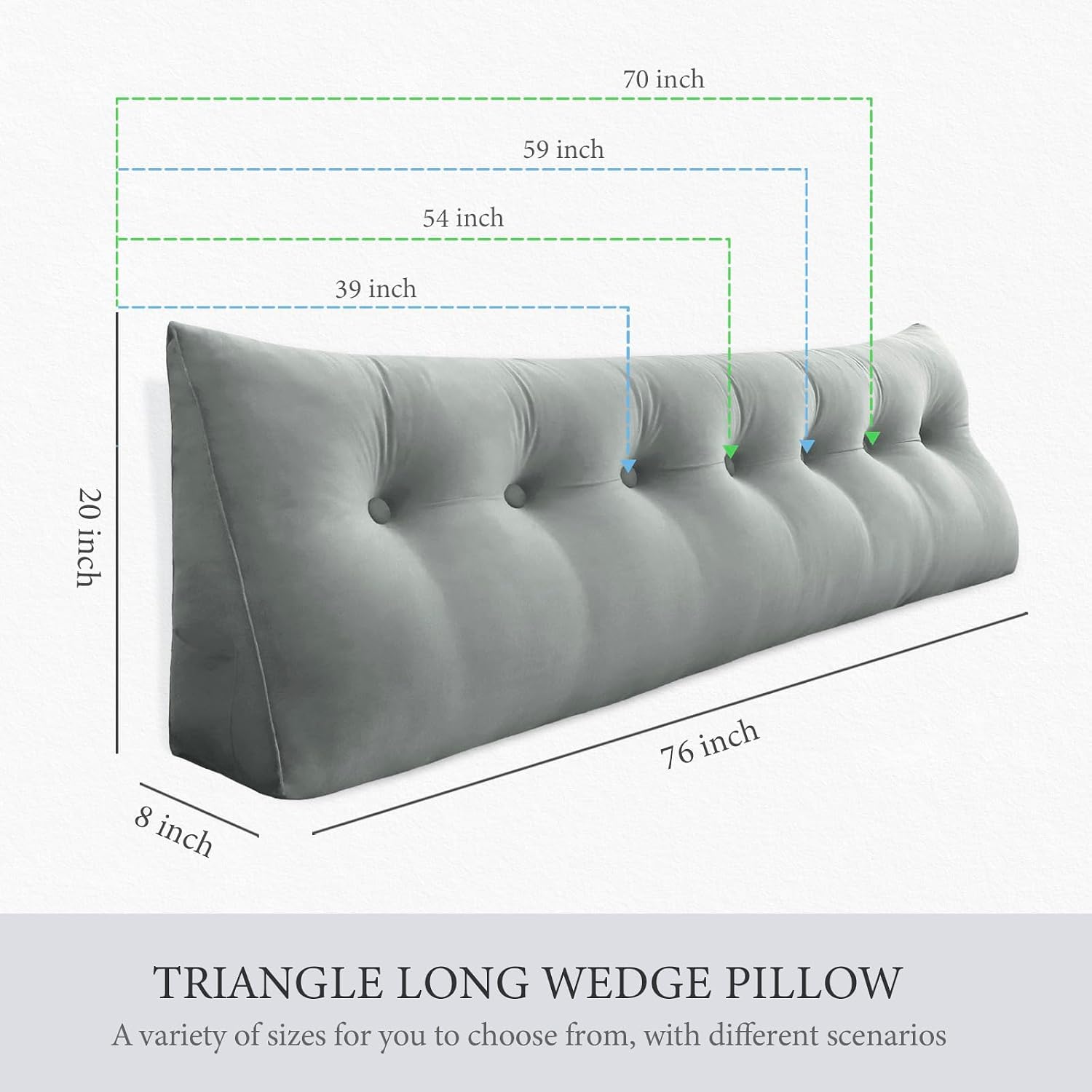 Headboard Pillow Full - 3 in 1 Large Bed Wedge Headboard Reading Pillow for Sitting in Bed, Daybed Pillow or Positioning Support Backrest…
