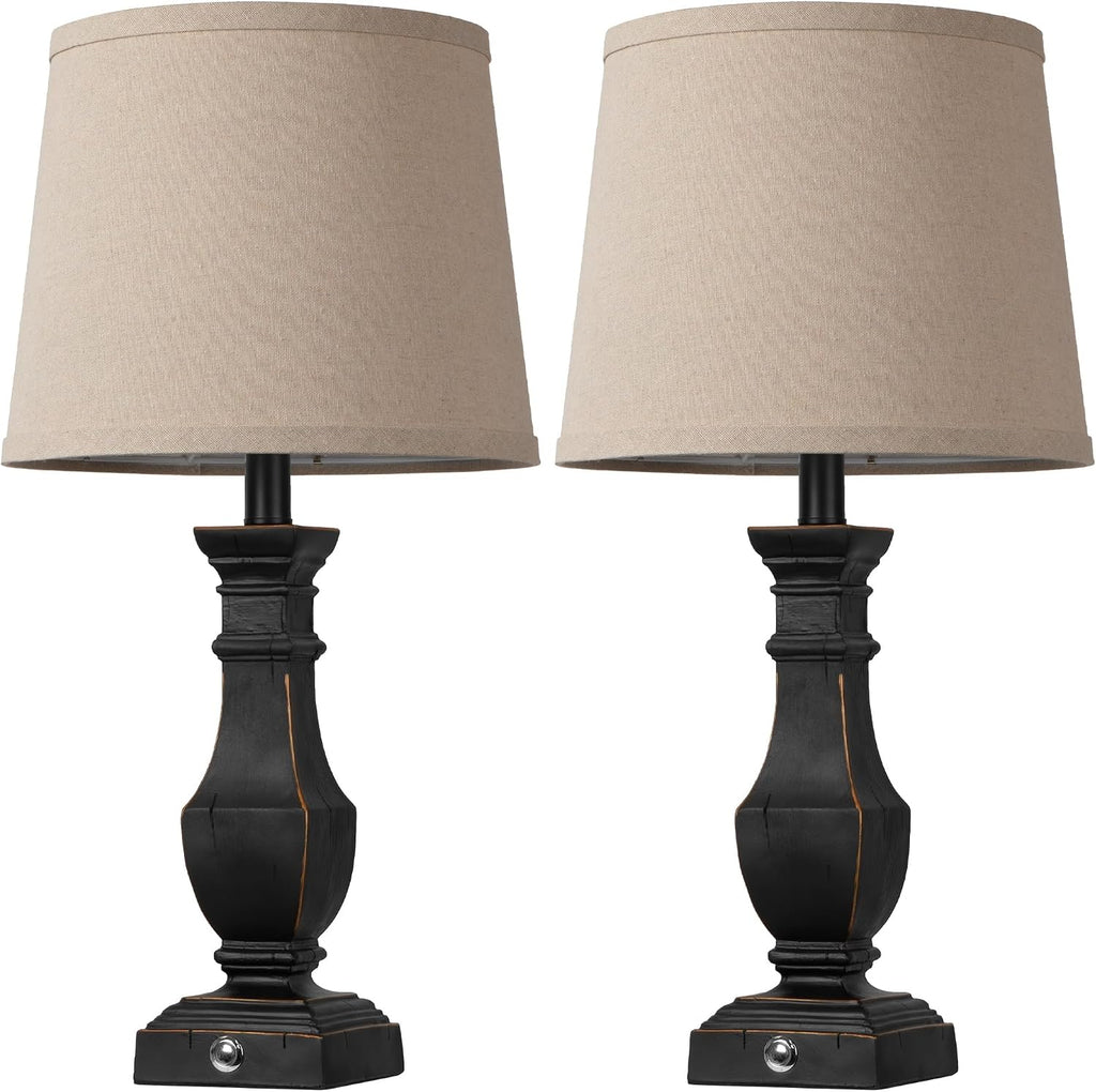 ROTTOGOON Dimmable Table Lamps Set of 2, Rustic Farmhouse Table Lamps for Living Room Bedroom, Bedside Desk Lamps for end Tables, Touch…