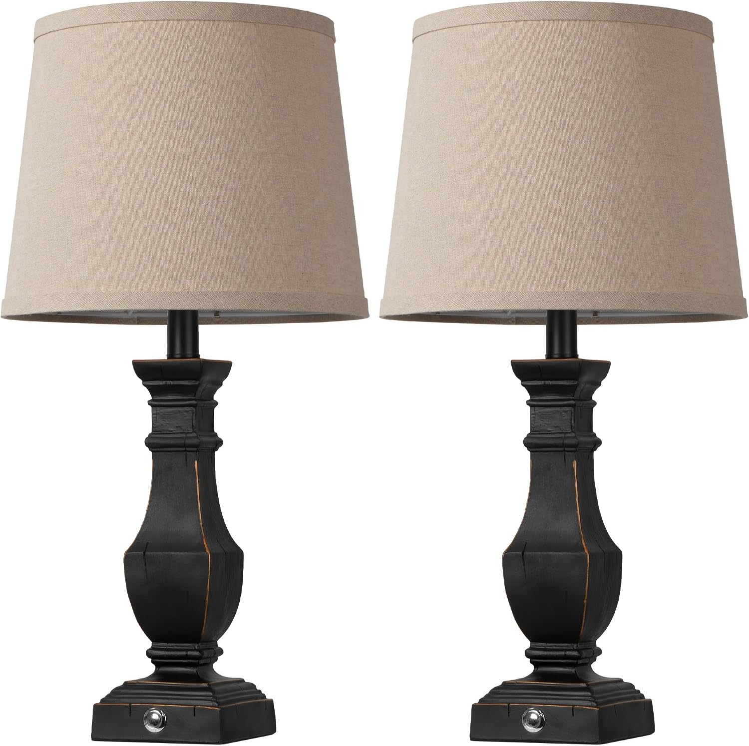 ROTTOGOON Dimmable Table Lamps Set of 2, Rustic Farmhouse Table Lamps for Living Room Bedroom, Bedside Desk Lamps for end Tables, Touch…