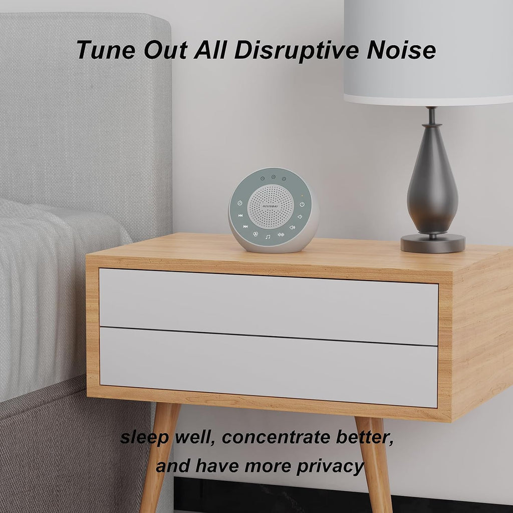 Housbay White Noise Sound Machine, 31 Soothing Sounds, 5W Loud Stereo Sound, Sleep Timer, Small Travel Sleep Machine & Noise Canceling…