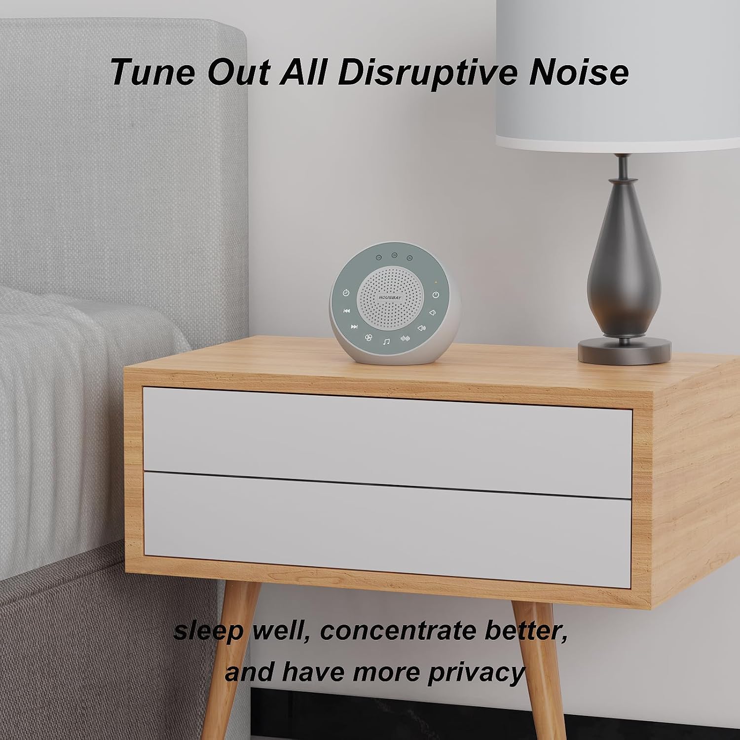 Housbay White Noise Sound Machine, 31 Soothing Sounds, 5W Loud Stereo Sound, Sleep Timer, Small Travel Sleep Machine & Noise Canceling…