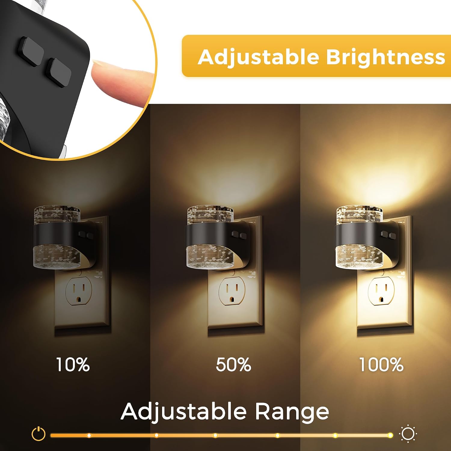 Llohasled L LOHAS LED Night Light, Bubble Night Lights Plug into Wall,4 Pack 3000K/4000k/5000K Adjustable Color Temperature Night Light, Dim…