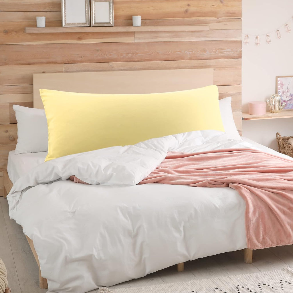 uxcell Soft Microfiber Body Pillow Cover with Zipper Closure, Long Pillow Case for 90 GSM Polyester, Gold Body (20"x54") cotton Gold