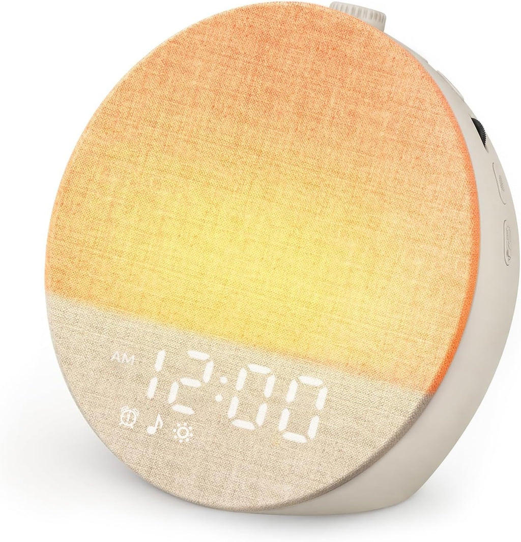 Geuuap Sunrise Alarm Clock White Noise Machine | Natural Wake-Up Light for Bedroom with 30 Soothing Sleep Aids, Bluetooth Speaker…