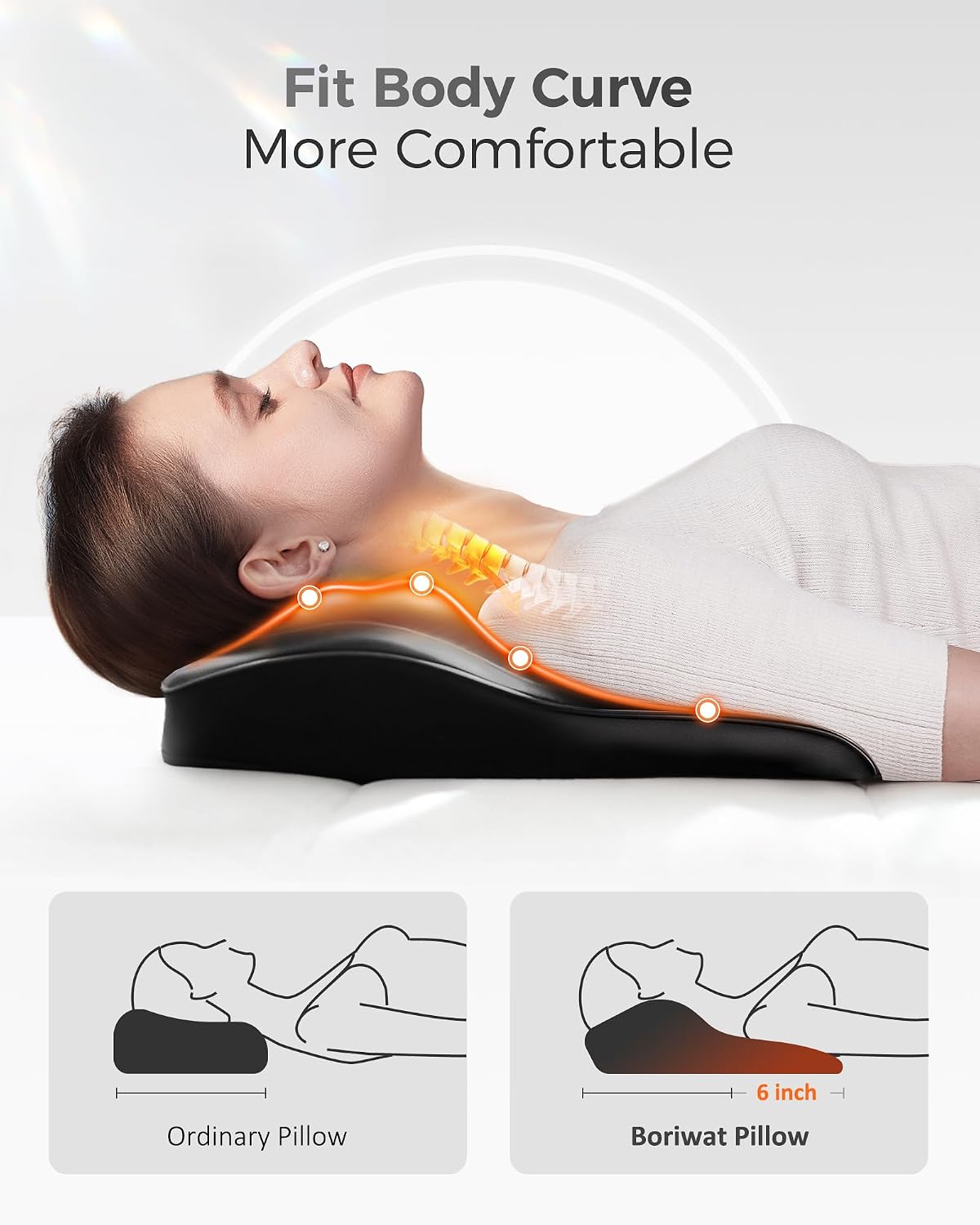 Boriwat Back Massager with Heat, 3D Kneading Massage Pillow for Back, Neck, Shoulder, Leg Deep Tissue, Gifts for Women Men Mom Dad 0 Count…
