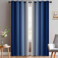 Yakamok Greyish White and Royal Blue Ombre Curtains, Light Blocking Curtains, Room Darkening Grommet Window Drapes for Bedroom(Royal Blue,52x…
