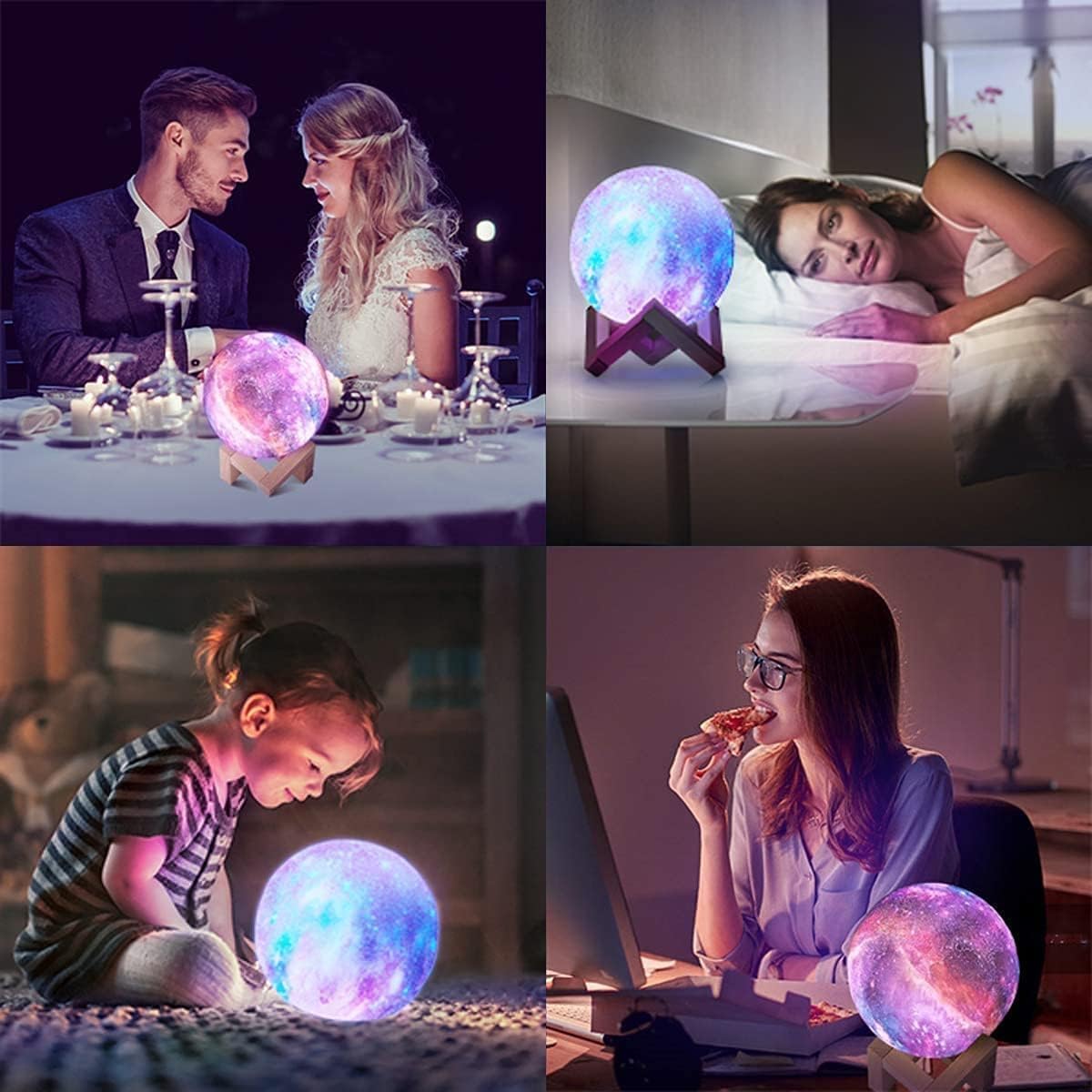 CPLA Galaxy Moon Lamp Upgrade 128 Colors, Birthday Gifts for Kids Girls Boys Teens Her, Remote & Touch Control, Diameter 5.9 inch