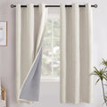 YoungsTex Linen Blackout Curtains 63 Inch Length for Bedroom, Thermal Insulated Drapes with Grommet Room Darkening Blinds for Farmhouse Liv…