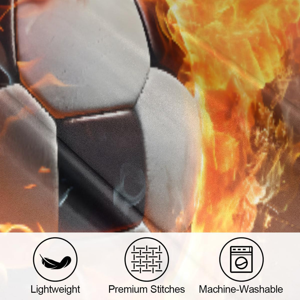 Football Sports Fire Satin Pillowcase for Hair and Skin Soft Silk Pillow Cases with Envelope Closure Cooling Pillow Case Slip 15.99…