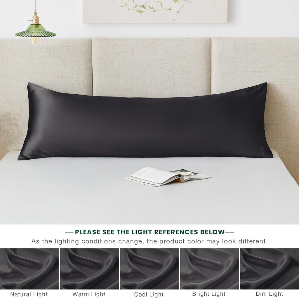 Lovescabin Love's cabin Satin Body Pillowcase 20x54, Cooling Pillow Cover for Hair and Skin, Silky Smooth with Envelope Closure, Similar to…