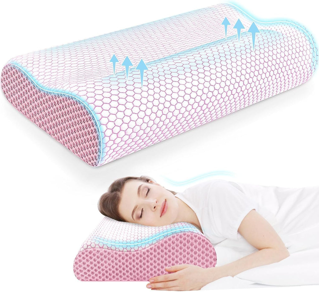 CloudBliss Memory Foam Pillow, Ergonomic Neck Contour Cervical Pillow for Back and Shoulder Pain, Orthopedic Pillow for Neck, for Sleeping…