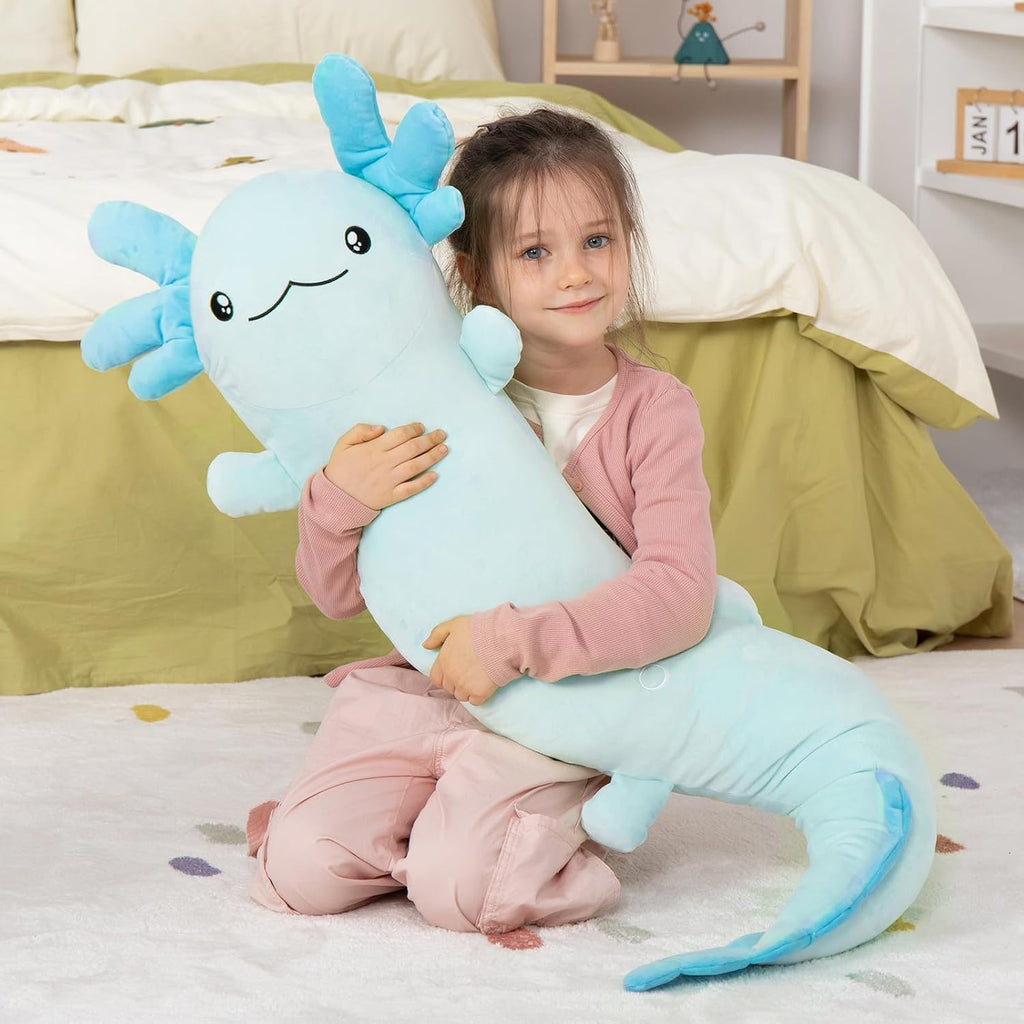 MaoGoLan Giant Axolotl Plush Body Pillow, Big Axolotl Stuffed Animal, XL Salamander Plush Pillow Toy for Kids, Glow in The Dark…