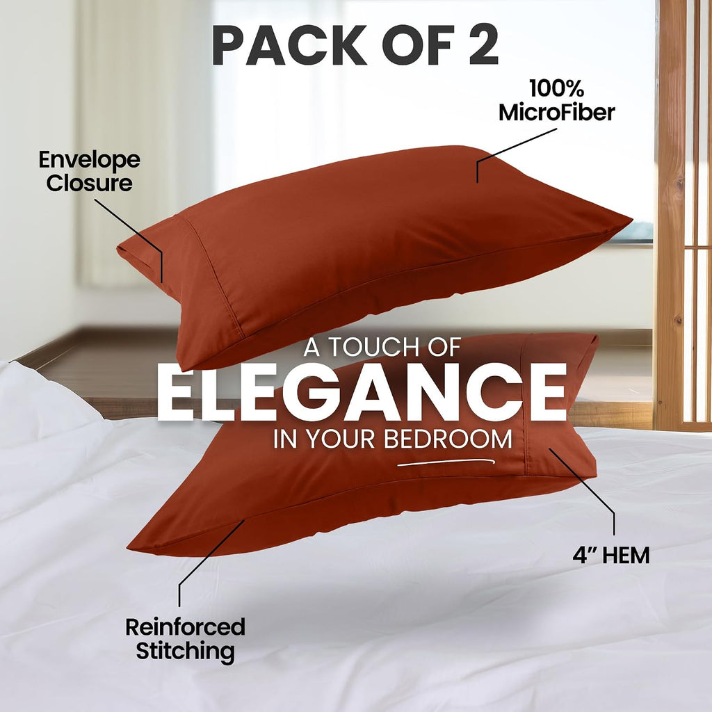 Utopiabedding Utopia Bedding Queen Pillow Cases - 2 Pack - Envelope Closure - Soft Brushed Microfiber Fabric - Shrinkage and Fade Resistant…