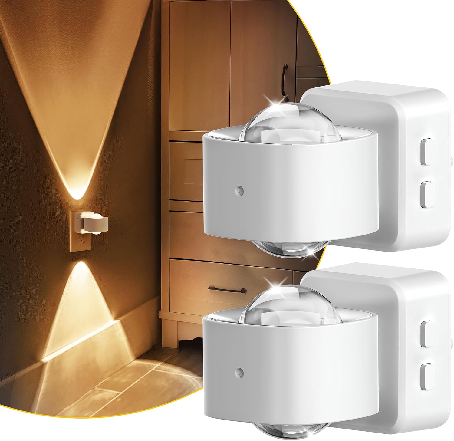 L LOHAS LED Night Lights Plug into Wall, Night Light Projector, Dusk to Dawn Sensor, Rotating White Nightlight for Kids, Soft White…