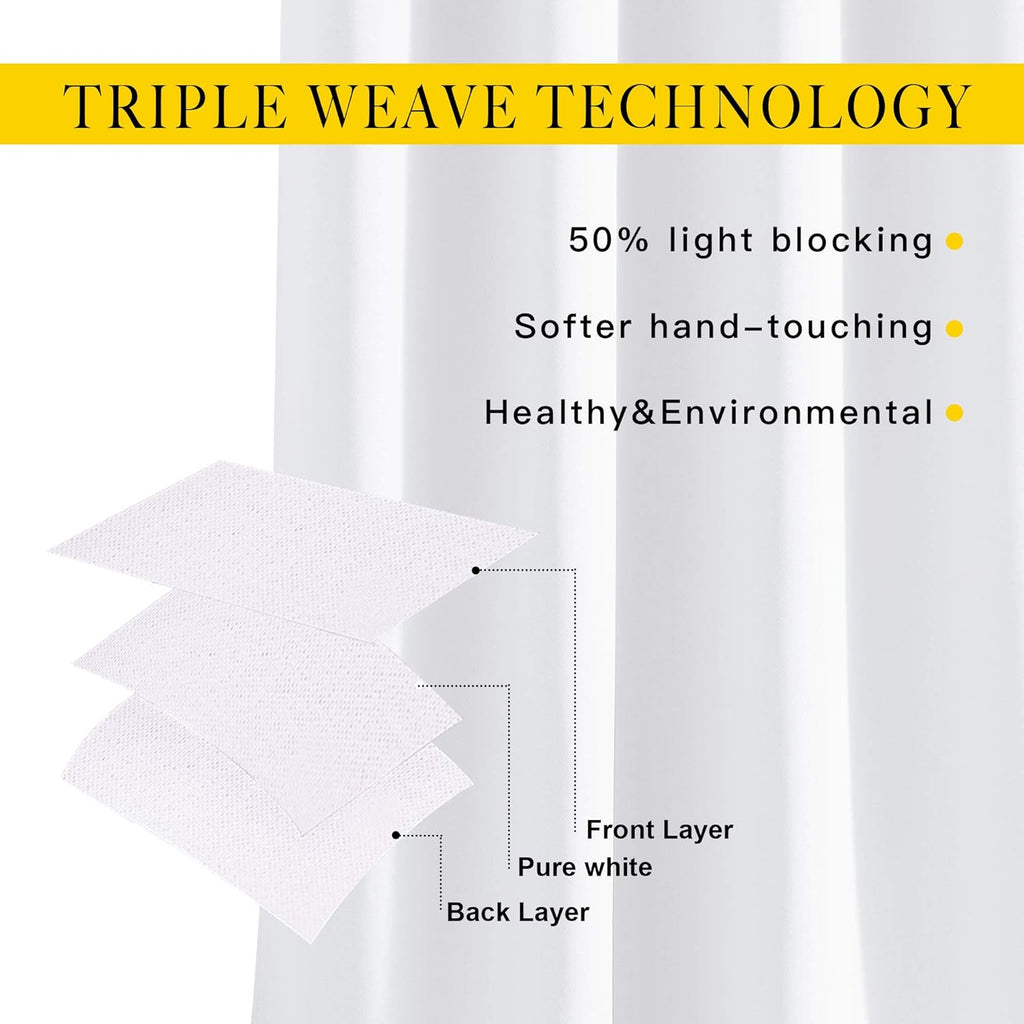 NICETOWN White Room Darkening Draperies and Curtains - Home Fashion Energy Saving Grommet Top Room Darkening Drape Panels for Bedroom…