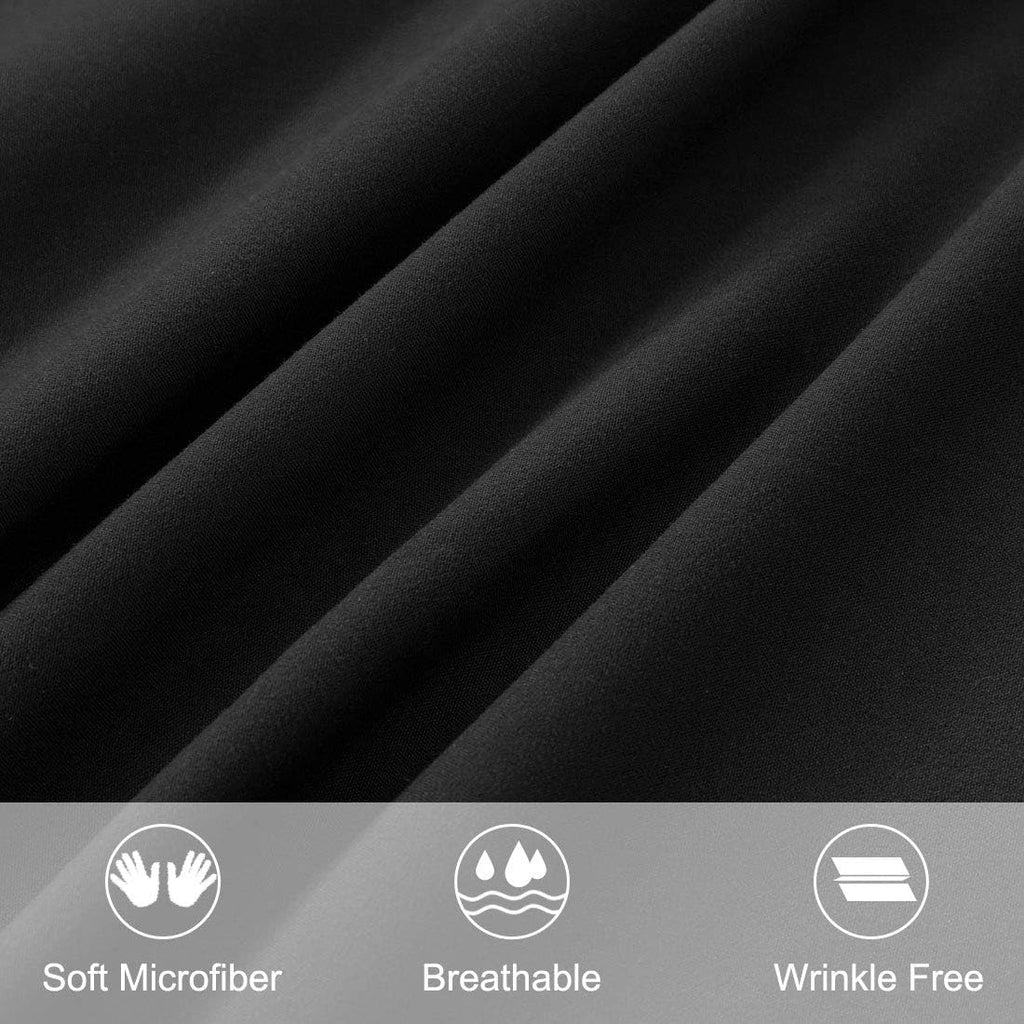 PiccoCasa Body Pillow Cover with Zipper Closure, Brushed Microfiber, Black (20"x54")