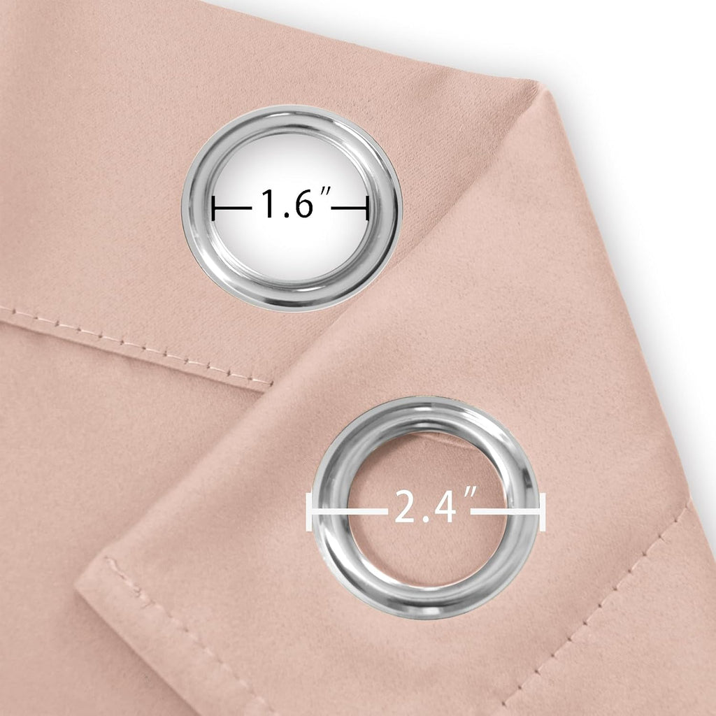 Lemomo Blush Thermal Blackout Curtains/42 x 84 Inch/Set of 2 Panels Room Darkening Curtains for Bedroom 84 Inch silver